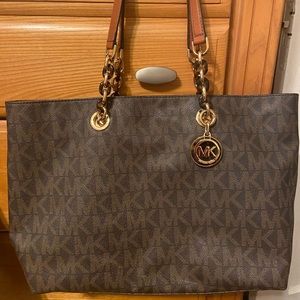 Michael Kors leather logo tote